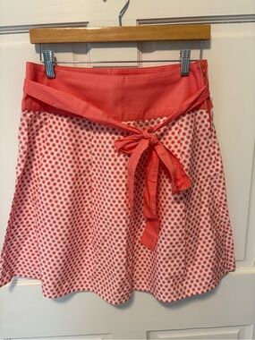 Distler Lebensgefuhl cotton Coral white Printed Tie-Waist Circle Skirt 36 4 s